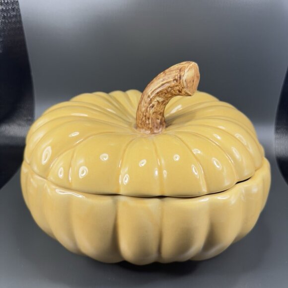 Williams Sonoma Large Pumpkin Canister Jar Container Cookie Jar Covered Dish VTG - Picture 13 of 15